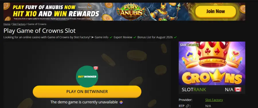 Game of crowns casino