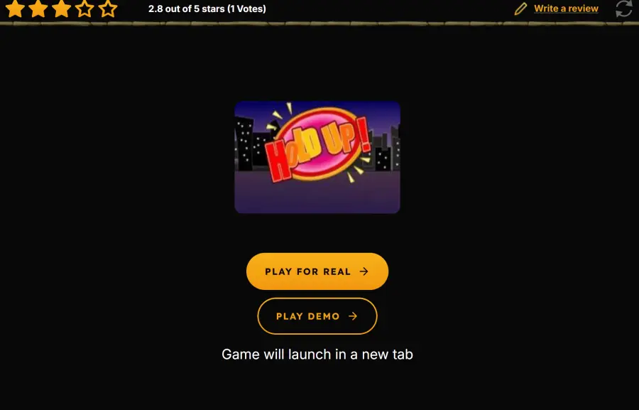 Hold up slot