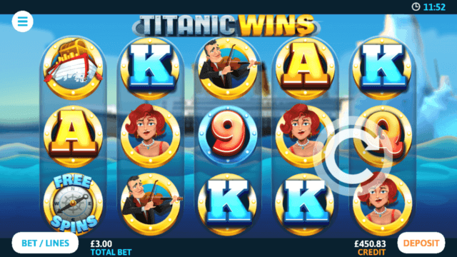 Titanic Wins in game screenshot - Online Slot - Dr Slot Casino